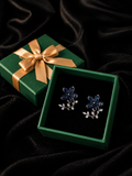 Blue Floral Crystal Earrings