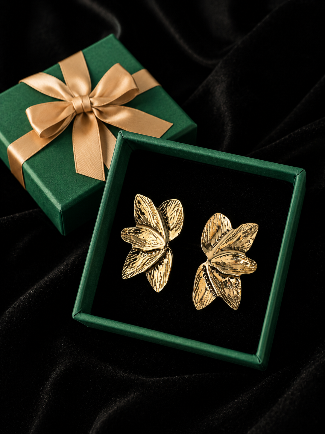 Sculptural Leaf Stud Earrings