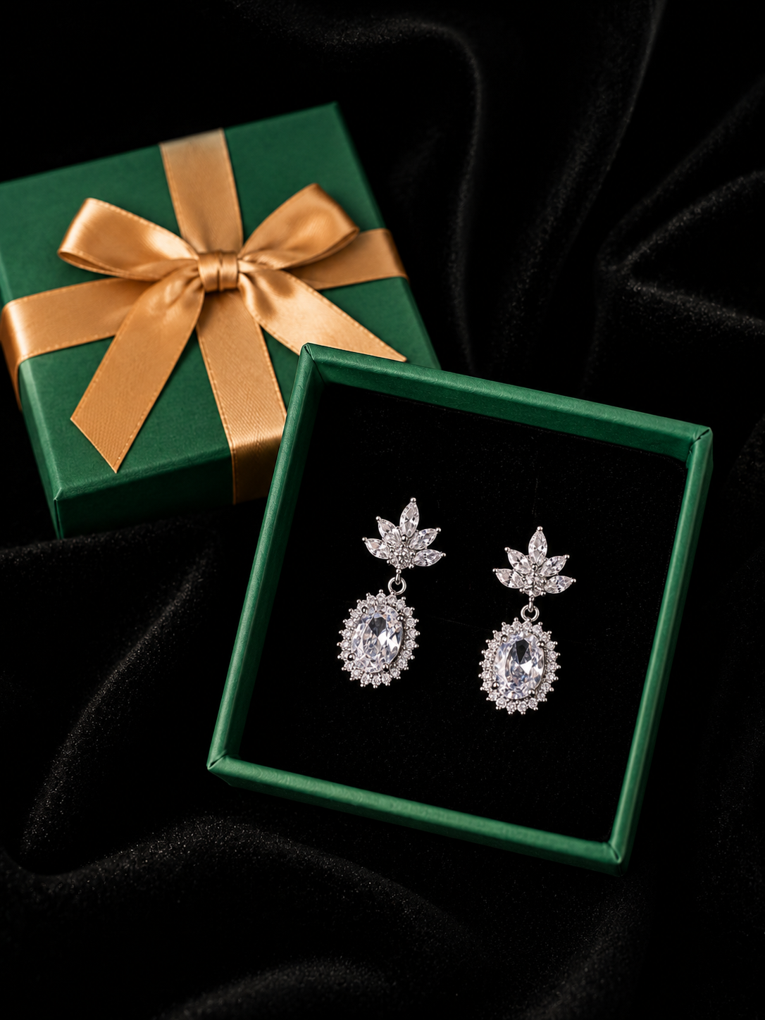 Crystal Drop Crown Earrings