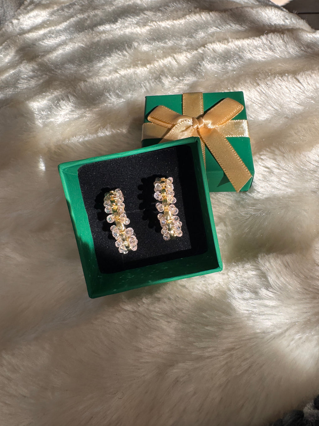 Crystal Beaded Hoop Earrings