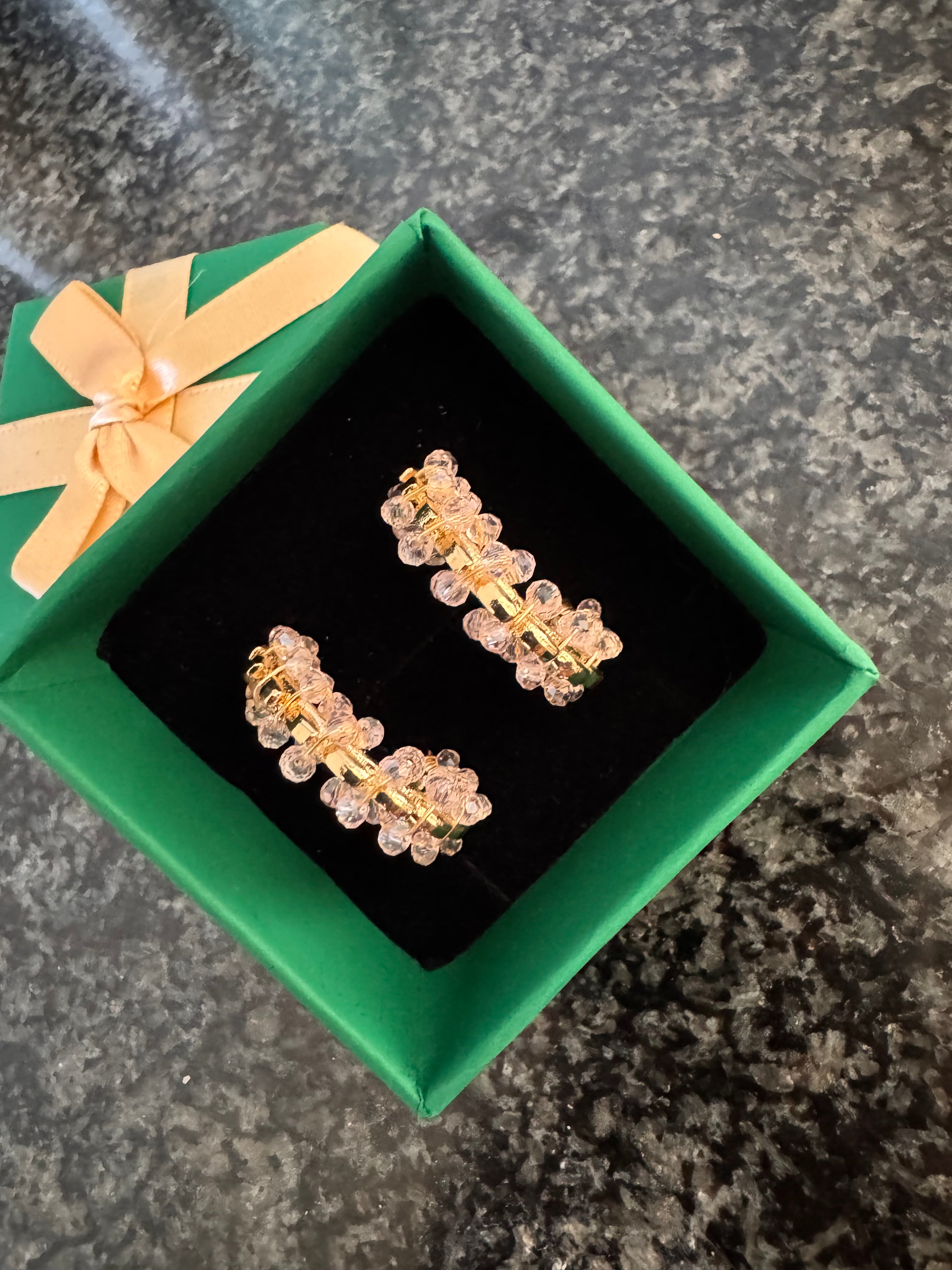 Crystal Beaded Hoop Earrings