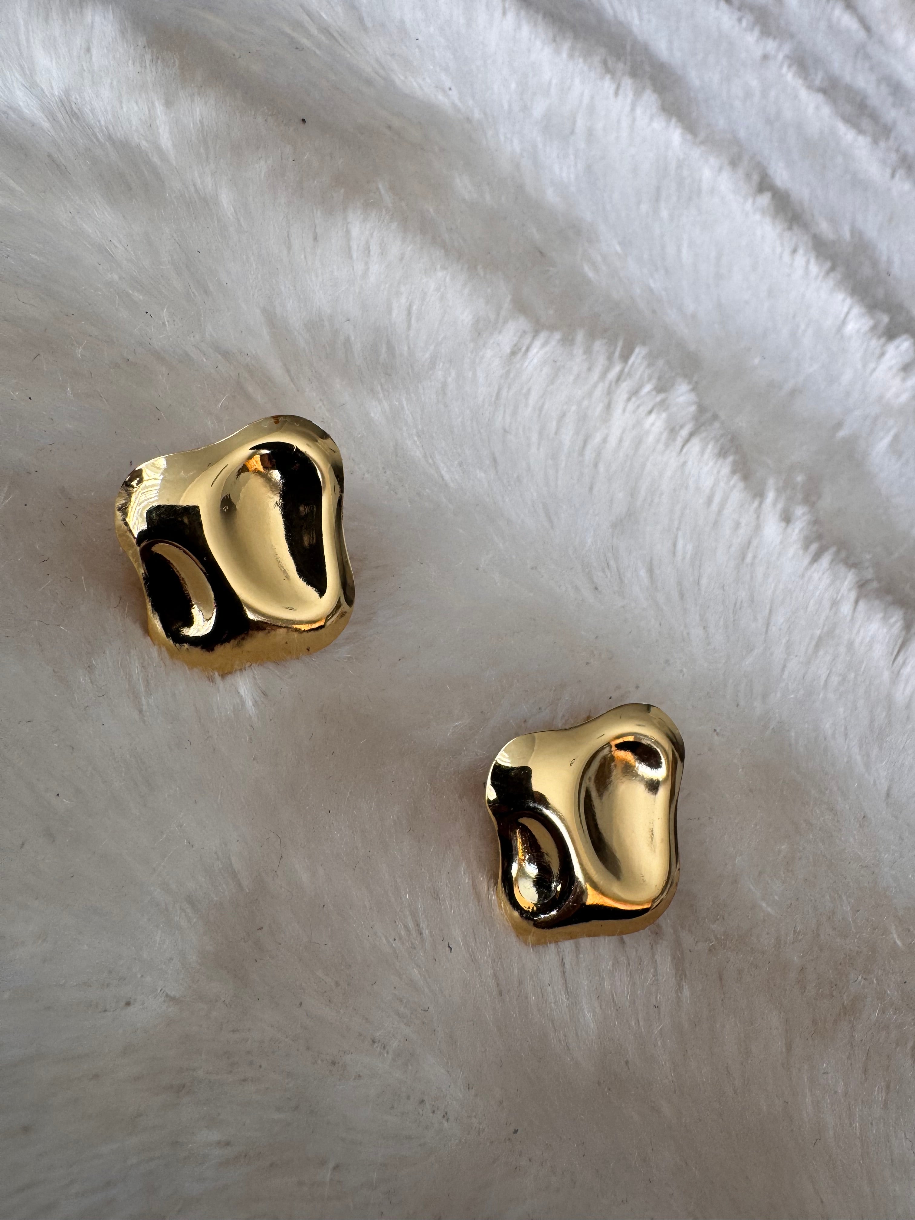 Molten Nugget Stud Earrings